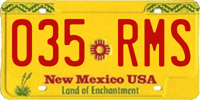 NM license plate 035RMS