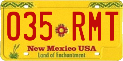 NM license plate 035RMT