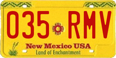 NM license plate 035RMV