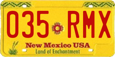 NM license plate 035RMX