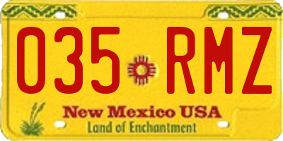 NM license plate 035RMZ