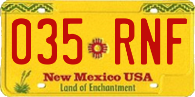 NM license plate 035RNF
