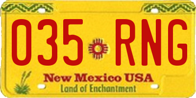 NM license plate 035RNG