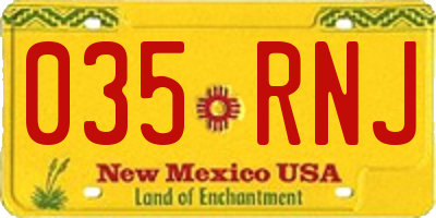 NM license plate 035RNJ
