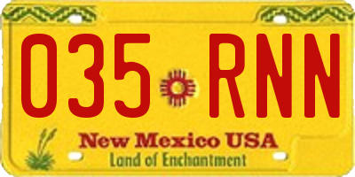 NM license plate 035RNN