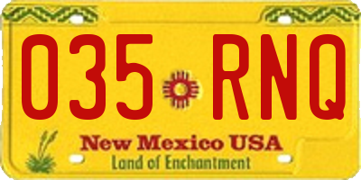 NM license plate 035RNQ