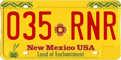 NM license plate 035RNR