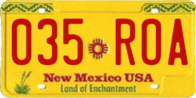NM license plate 035ROA
