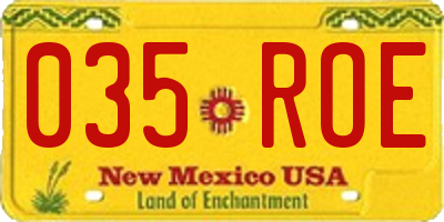 NM license plate 035ROE
