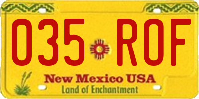 NM license plate 035ROF