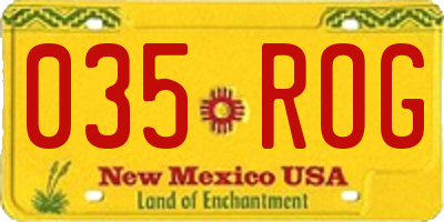 NM license plate 035ROG