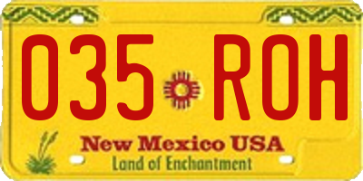 NM license plate 035ROH