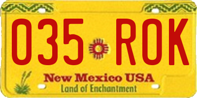 NM license plate 035ROK