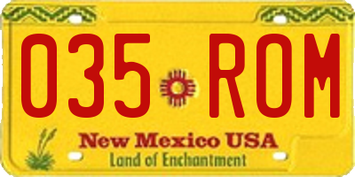 NM license plate 035ROM