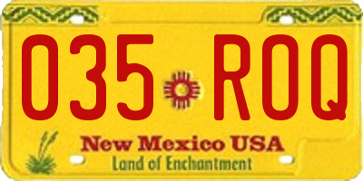 NM license plate 035ROQ
