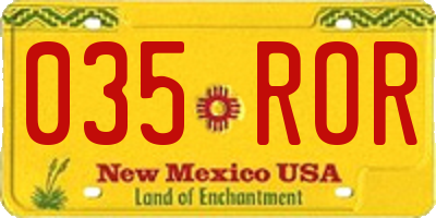 NM license plate 035ROR