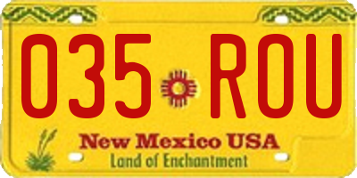 NM license plate 035ROU
