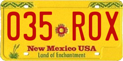 NM license plate 035ROX