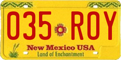 NM license plate 035ROY