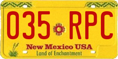 NM license plate 035RPC