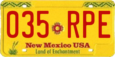 NM license plate 035RPE