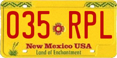 NM license plate 035RPL