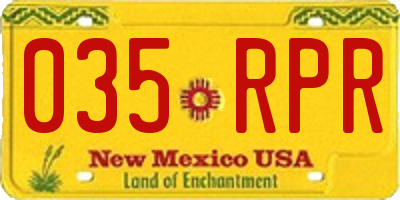 NM license plate 035RPR