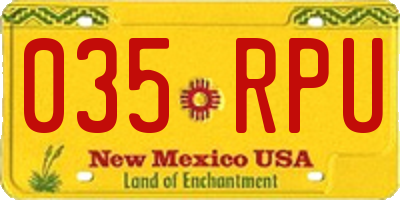 NM license plate 035RPU