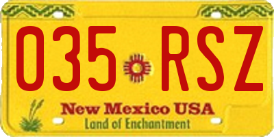 NM license plate 035RSZ