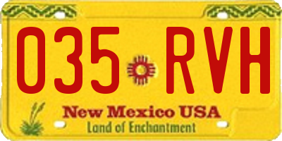 NM license plate 035RVH