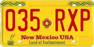 NM license plate 035RXP