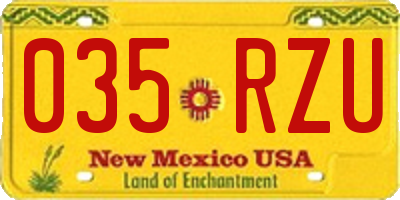 NM license plate 035RZU