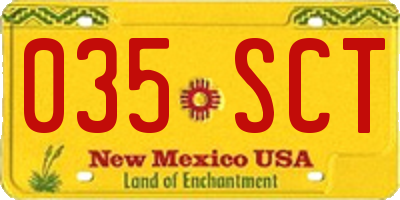 NM license plate 035SCT