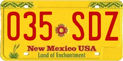NM license plate 035SDZ