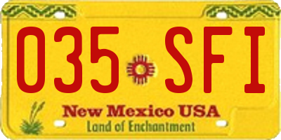 NM license plate 035SFI