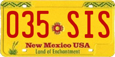 NM license plate 035SIS