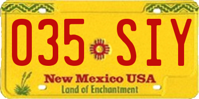 NM license plate 035SIY