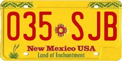 NM license plate 035SJB