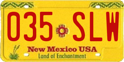 NM license plate 035SLW