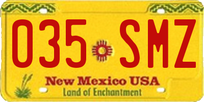 NM license plate 035SMZ