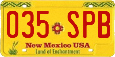 NM license plate 035SPB