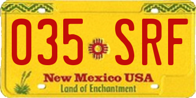 NM license plate 035SRF