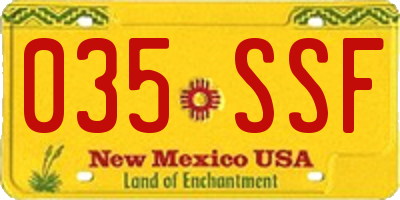 NM license plate 035SSF
