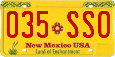 NM license plate 035SSO