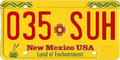 NM license plate 035SUH