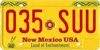 NM license plate 035SUU