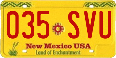NM license plate 035SVU
