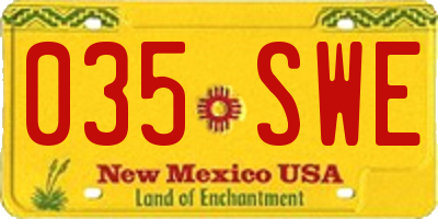 NM license plate 035SWE