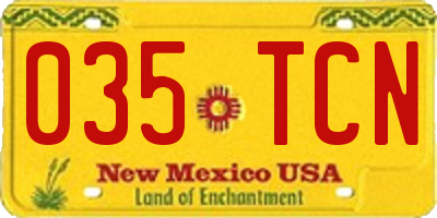 NM license plate 035TCN