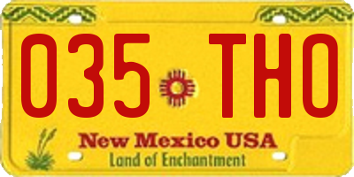 NM license plate 035THO